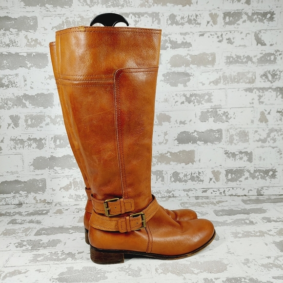 Nine West American Heritage Collection Sassy Fran Cognac Brown Riding Boots I728 - Picture 5 of 16